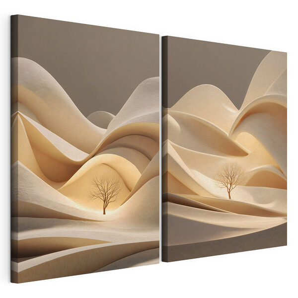 Impression sur toile modulaire Un arbre dans le désert