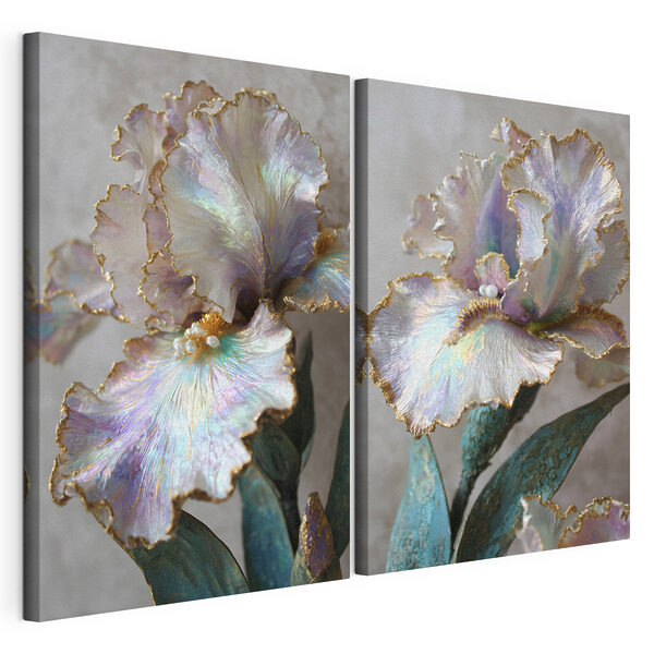 Des pétales délicats aux teintes pastel douces Impression sur toile modulaire Des pétales délicats aux teintes pastel douces