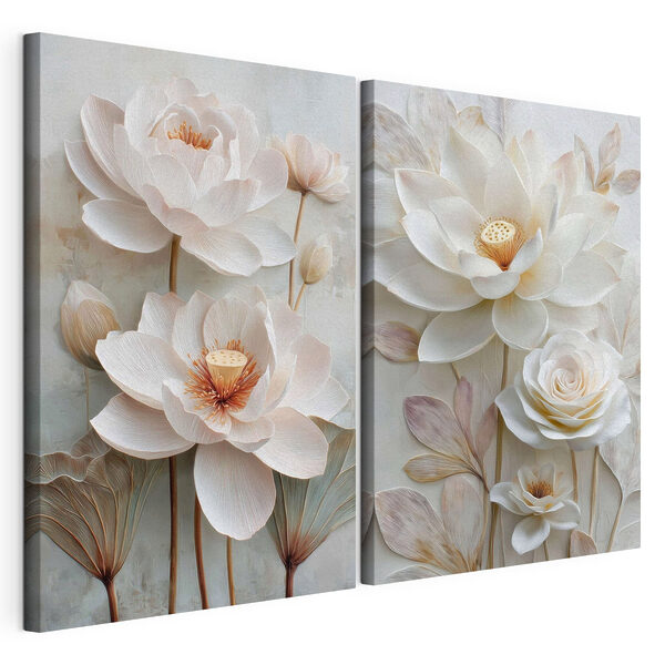 Collage de fleurs Impression sur toile modulaire Collage de fleurs