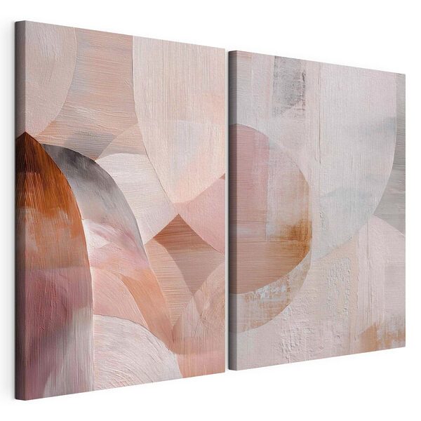 Des teintes douces et des formes fluides s'associent Impression sur toile modulaire Des teintes douces et des formes fluides s'associent