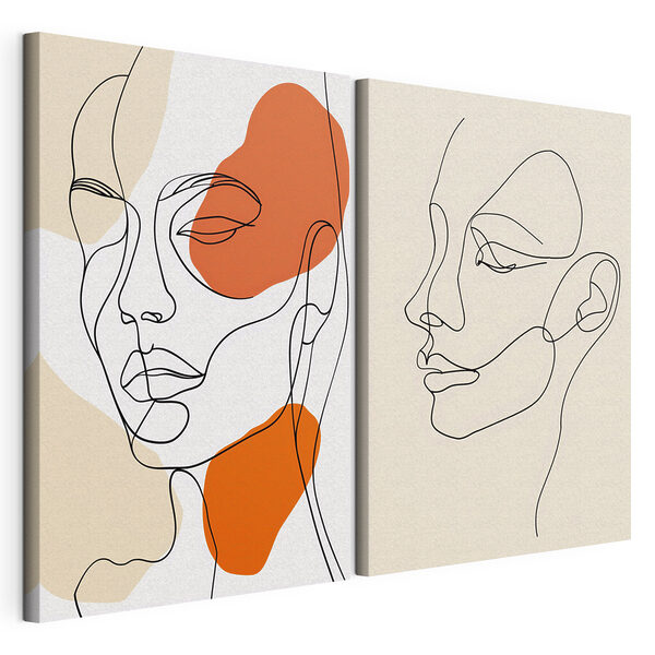 Impression sur toile modulaire Dessin représentant le visage d'une femme
