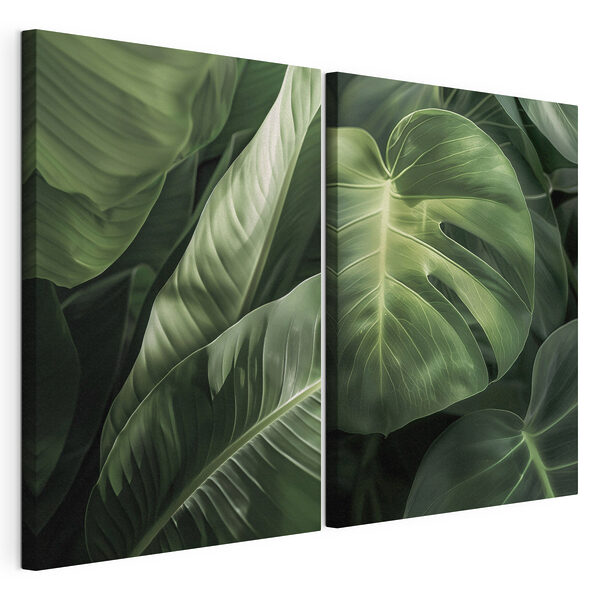 Une végétation luxuriante aux motifs harmonieux Impression sur toile modulaire Une végétation luxuriante aux motifs harmonieux