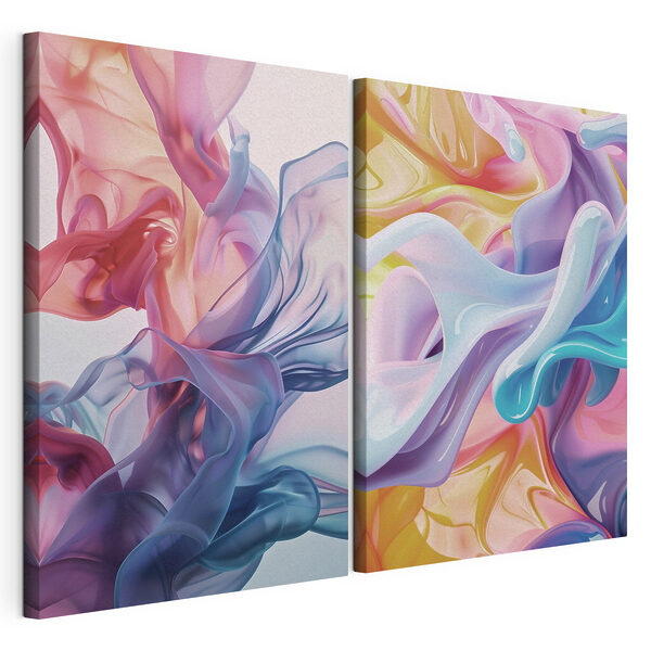 Des couleurs qui ondulent dans une danse harmonieuse Impression sur toile modulaire Des couleurs qui ondulent dans une danse harmonieuse