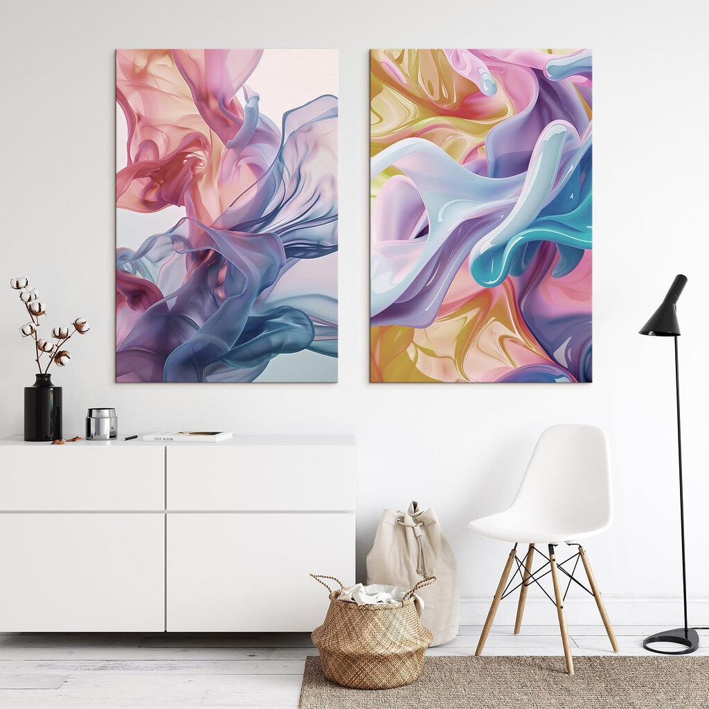 Flowing colors in harmonious dance Flowing colors in harmonious dance
