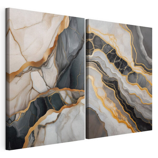 - Des couches fluides aux couleurs contrastées Impression sur toile modulaire - Des couches fluides aux couleurs contrastées