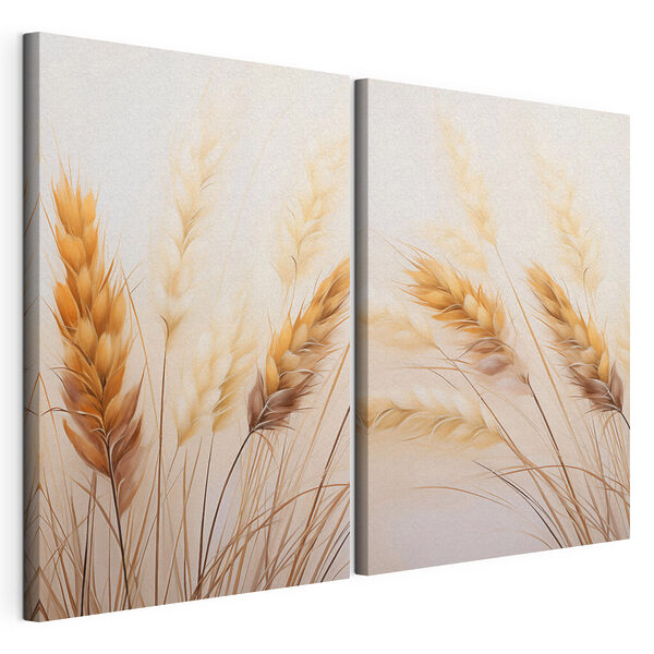 Impression sur toile modulaire Nuances délicates d'herbes séchées
