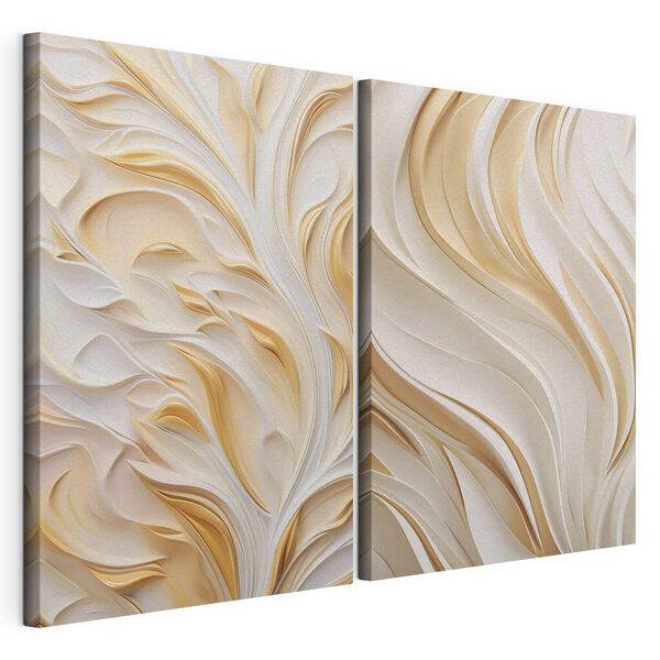 Impression sur toile modulaire Des lignes fluides aux teintes douces