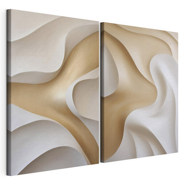 Des lignes fluides dans des teintes douces Impression sur toile modulaire Des lignes fluides dans des teintes douces