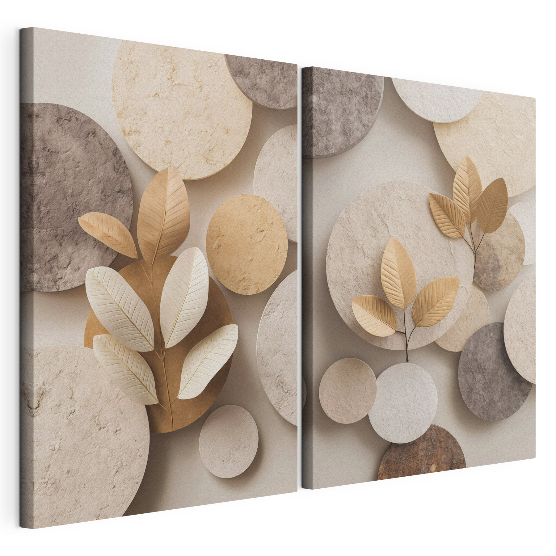 Collage of images of circles and leaves Collage of images of circles and leaves