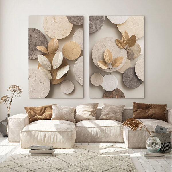 Collage of images of circles and leaves Collage of images of circles and leaves