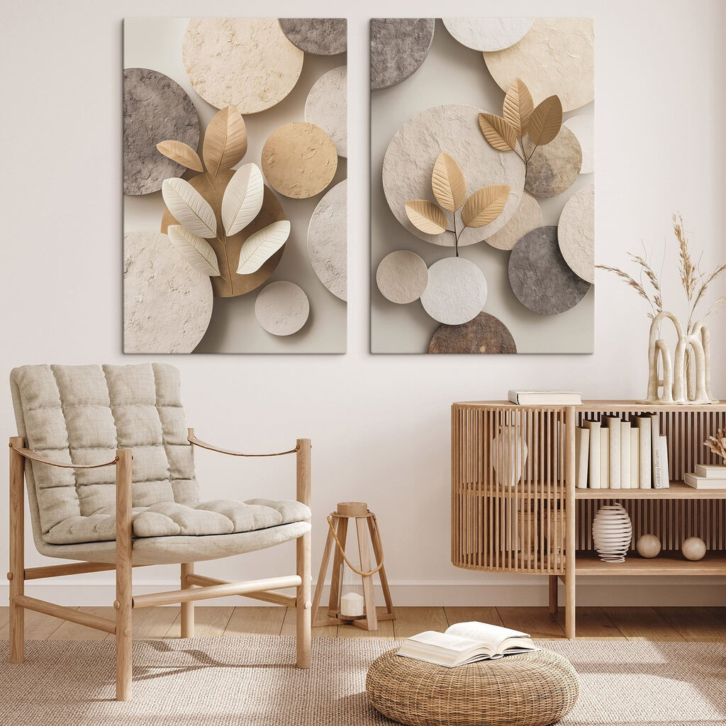 Collage of images of circles and leaves Collage of images of circles and leaves
