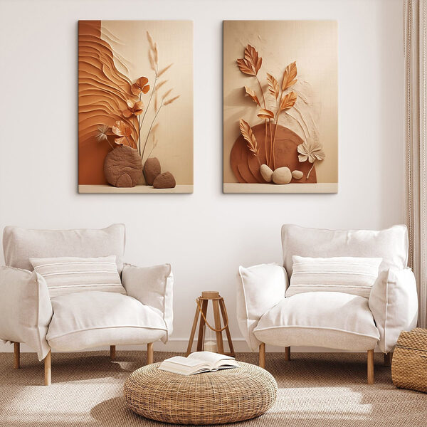 - Elegant shapes in earthy tones - Elegant shapes in earthy tones