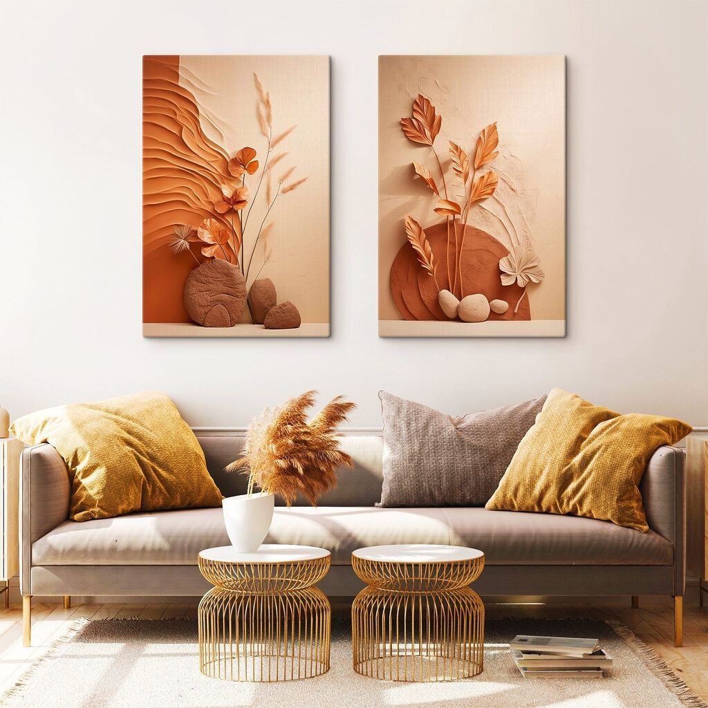 - Elegant shapes in earthy tones - Elegant shapes in earthy tones
