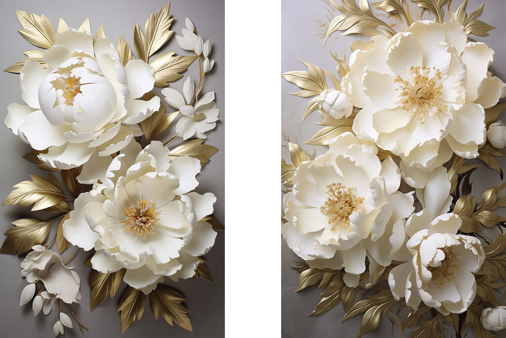 Collage of white flowers Collage of white flowers