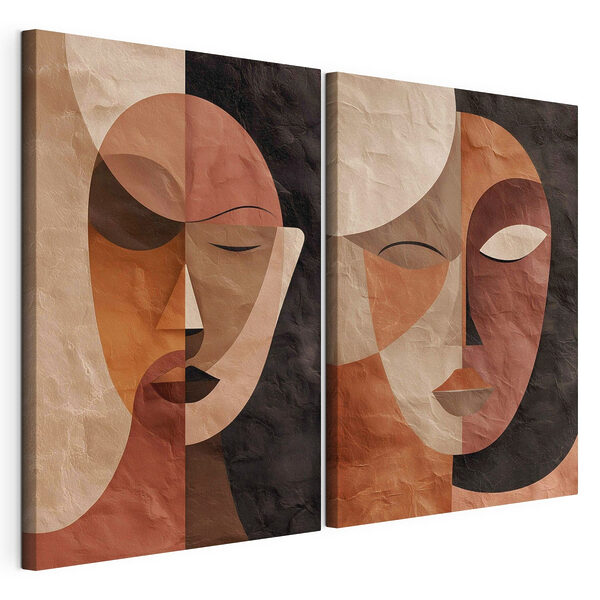 Impression sur toile modulaire Deux visages de couleurs différentes