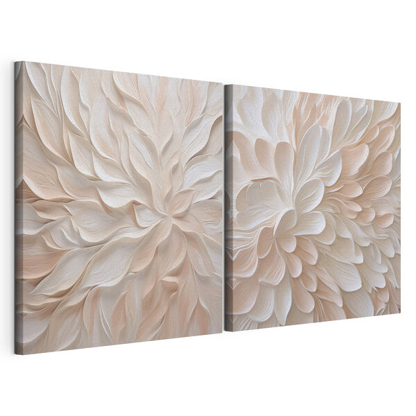Impression sur toile modulaire Des pétales délicats aux teintes pastel