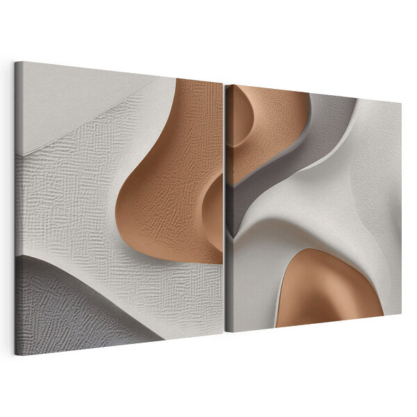 Impression sur toile modulaire Des courbes élégantes dans des nuances contrastées