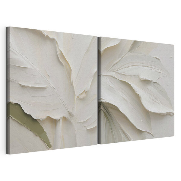 Des feuilles magnifiquement travaillées, dans des nuances variées Impression sur toile modulaire Des feuilles magnifiquement travaillées, dans des nuances variées