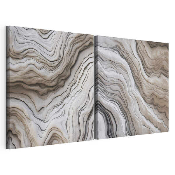 Impression sur toile modulaire Impression sur toile modulaire Des lignes fluides dans des tons neutres et doux (UGS : m30341)