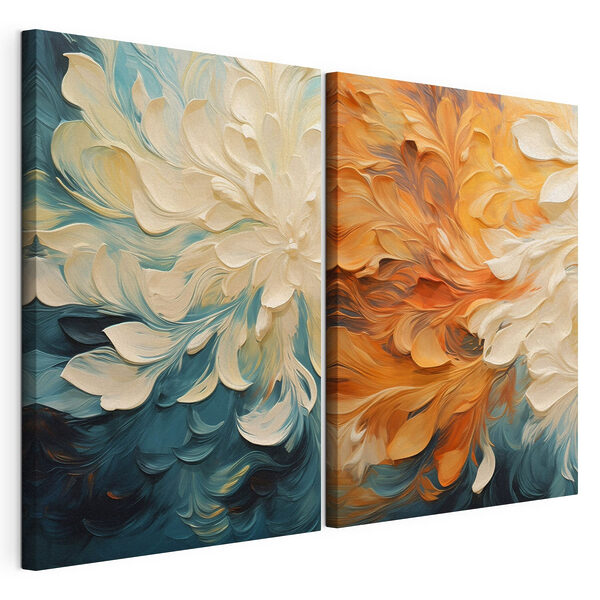 Deux images de fleurs sur une toile Impression sur toile modulaire Deux images de fleurs sur une toile