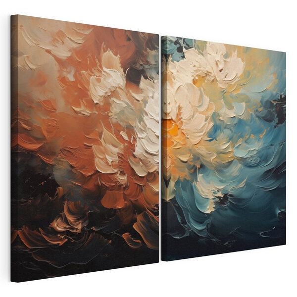 Impression sur toile modulaire - Une danse envoûtante de couleurs et de formes