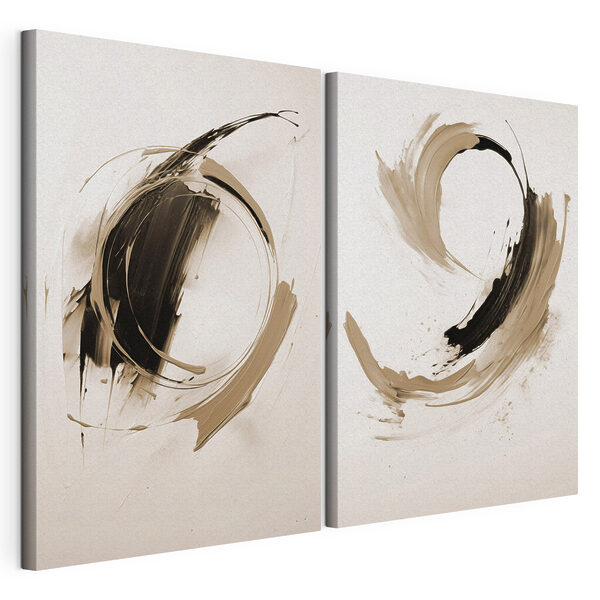 Des traits dynamiques aux teintes contrastées Impression sur toile modulaire Des traits dynamiques aux teintes contrastées