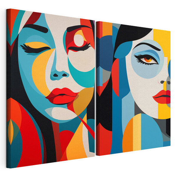 Collage représentant le visage d'une femme Impression sur toile modulaire Collage représentant le visage d'une femme