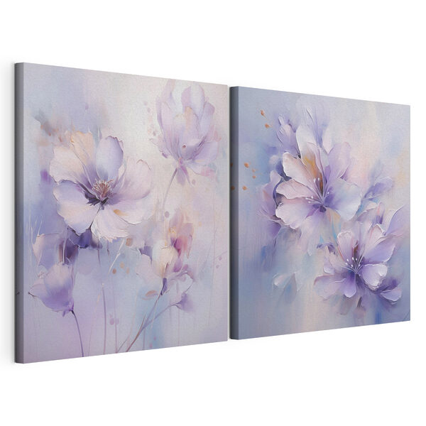 Peinture représentant des fleurs sur un fond blanc Impression sur toile modulaire Peinture représentant des fleurs sur un fond blanc