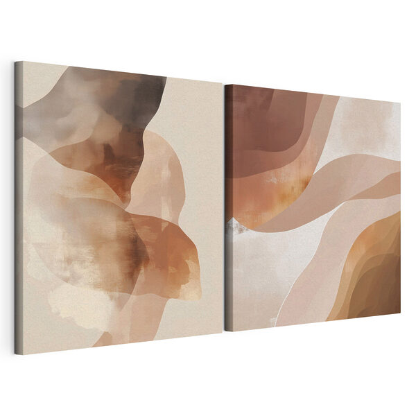 Formes abstraites dans des tons chauds Impression sur toile modulaire Formes abstraites dans des tons chauds