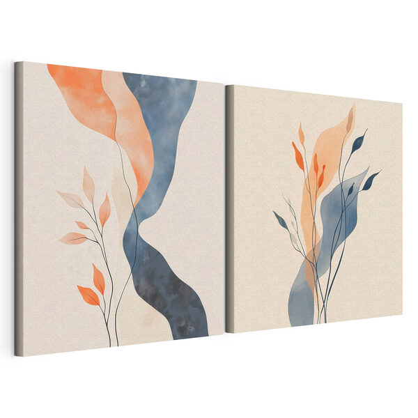 Des courbes douces et des teintes chaudes s'associent Impression sur toile modulaire Des courbes douces et des teintes chaudes s'associent