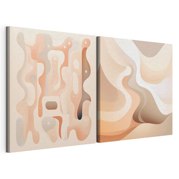 Impression sur toile modulaire Des courbes douces dans des tons chauds
