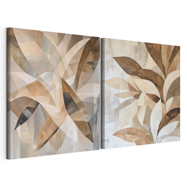 Formes fluides aux teintes chaudes Impression sur toile modulaire Formes fluides aux teintes chaudes