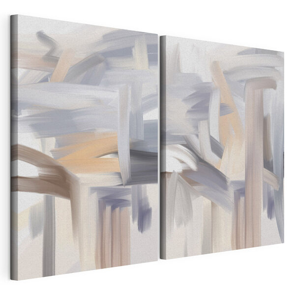 Traits abstraits aux teintes douces Impression sur toile modulaire Traits abstraits aux teintes douces