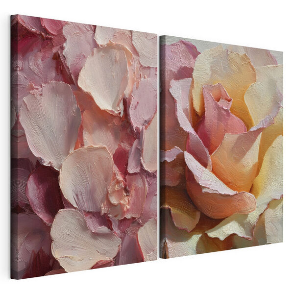 Les teintes douces des pétales en fleur Impression sur toile modulaire Les teintes douces des pétales en fleur