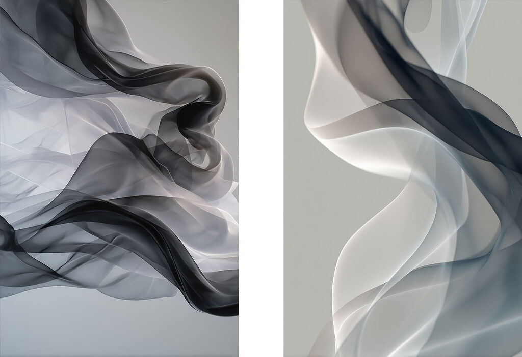Flowing forms in soft shades Flowing forms in soft shades