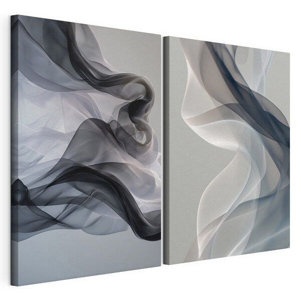 Impression sur toile modulaire Des formes fluides aux teintes douces