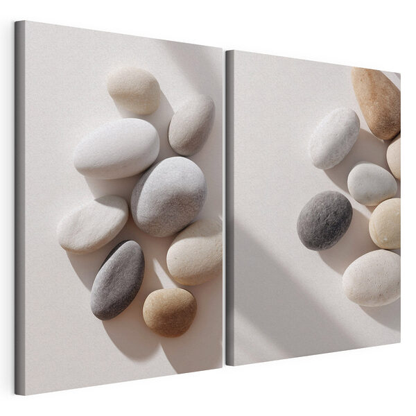 Ensemble de rochers ronds Impression sur toile modulaire Ensemble de rochers ronds