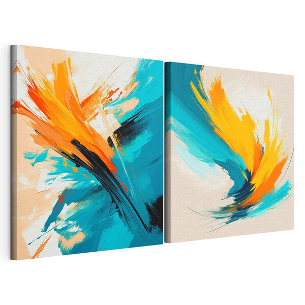 Impression sur toile modulaire Deux œuvres d'art réalisées à la peinture