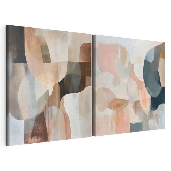 Impression sur toile modulaire Deux tableaux de couleurs différentes