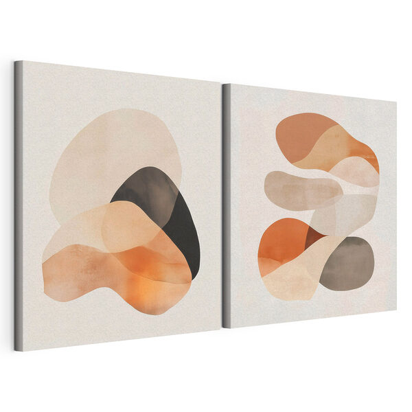 Impression sur toile modulaire Des formes douces dans des teintes chaudes