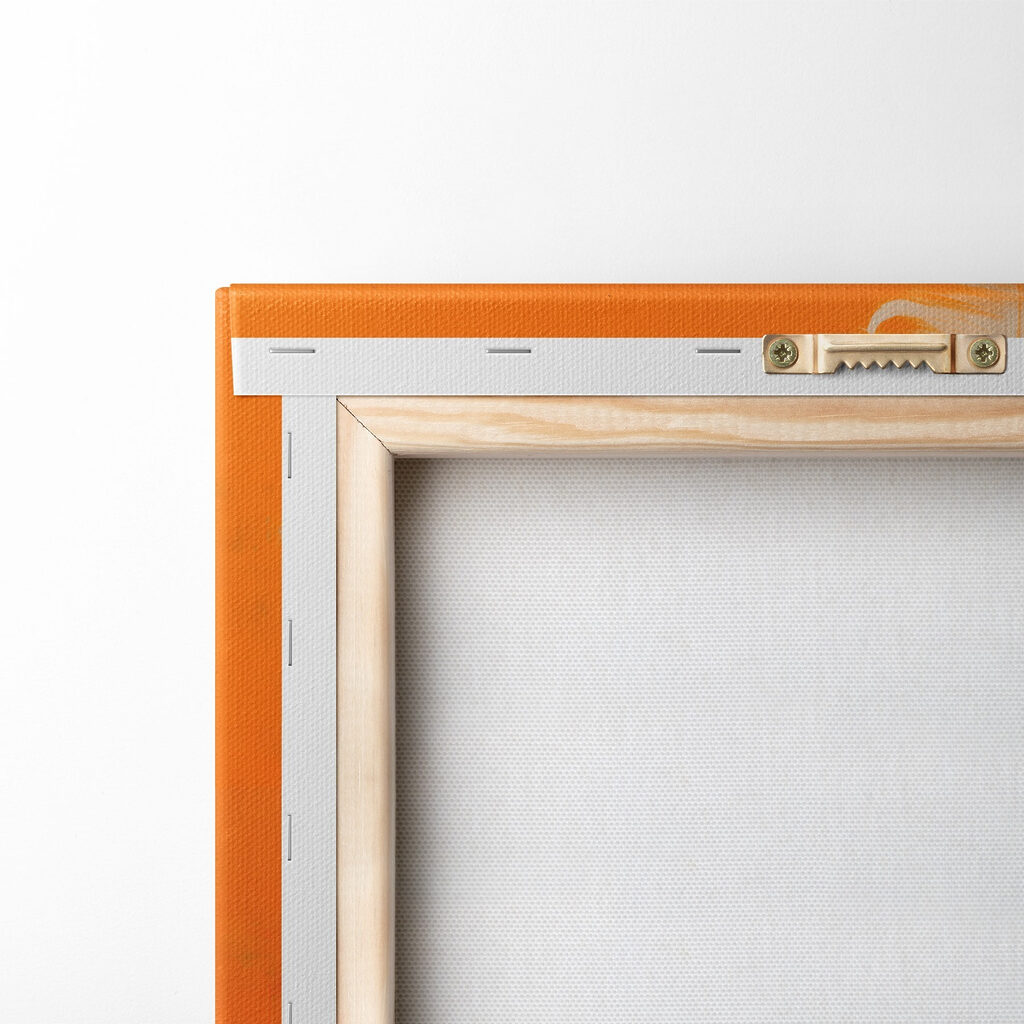 Two art pieces of orange and black Two art pieces of orange and black