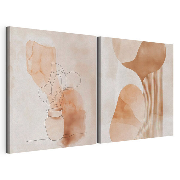 Impression sur toile modulaire Impression sur toile modulaire Deux tableaux représentant un vase et un vase avec une ampoule (UGS : m30361)