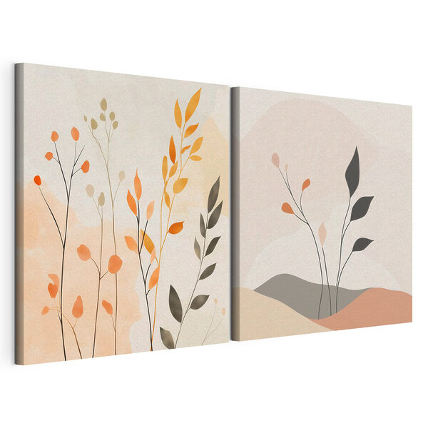 Deux images de plantes Impression sur toile modulaire Deux images de plantes