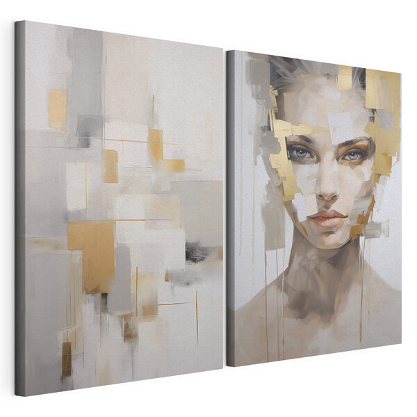 Peinture représentant le visage d'une femme Impression sur toile modulaire Peinture représentant le visage d'une femme