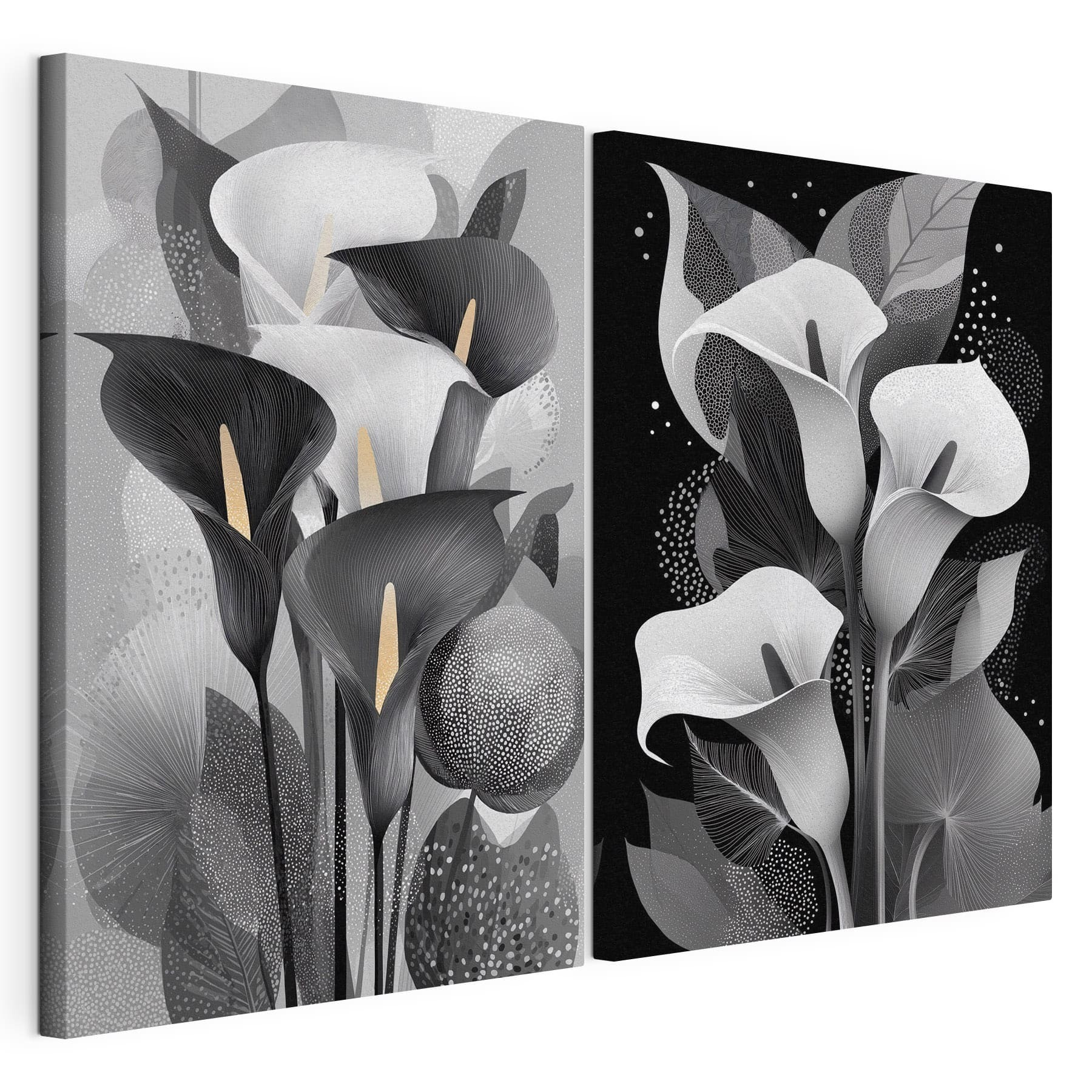 Delicate blooms in monochrome elegance Delicate blooms in monochrome elegance