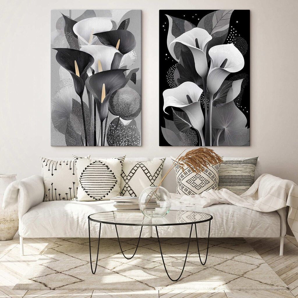 Delicate blooms in monochrome elegance Delicate blooms in monochrome elegance