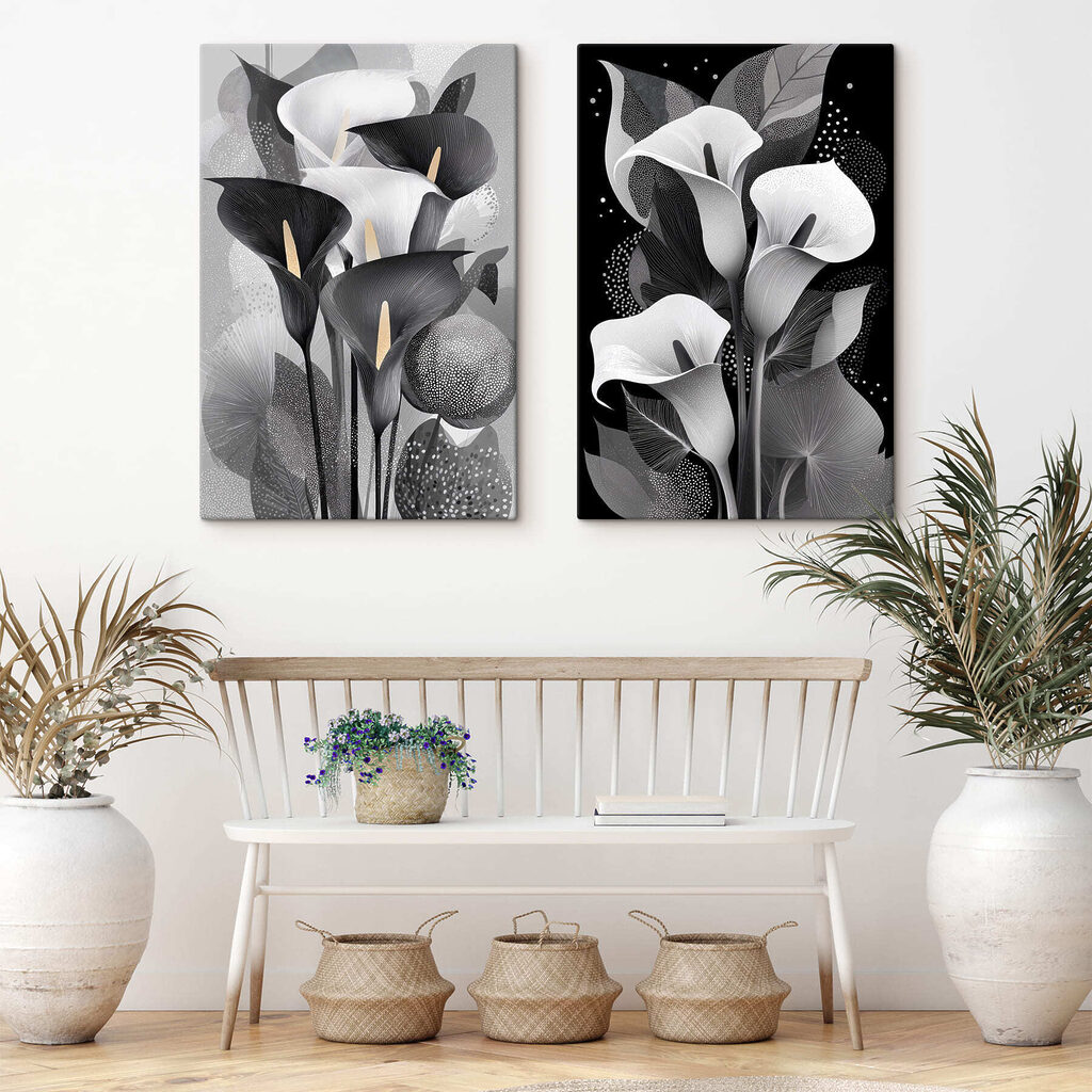 Delicate blooms in monochrome elegance Delicate blooms in monochrome elegance