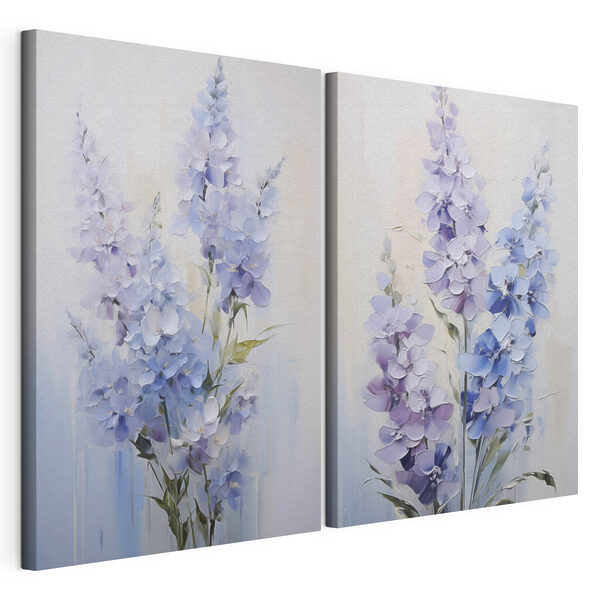 Peinture représentant des fleurs sur fond blanc Impression sur toile modulaire Peinture représentant des fleurs sur fond blanc