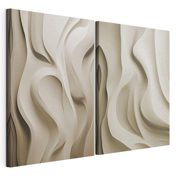 Des lignes fluides dans des tons neutres Impression sur toile modulaire Des lignes fluides dans des tons neutres