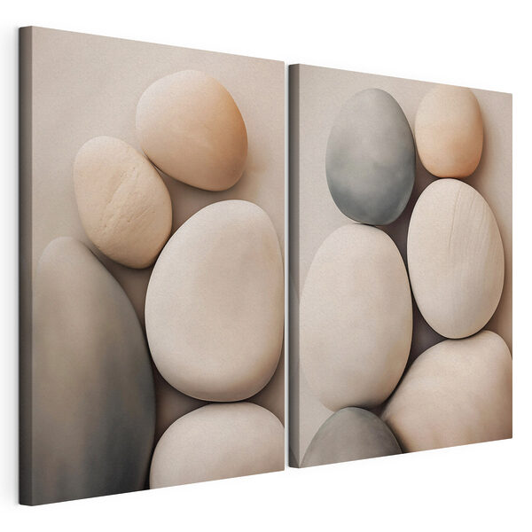 Ensemble d'œufs blancs et gris Impression sur toile modulaire Ensemble d'œufs blancs et gris